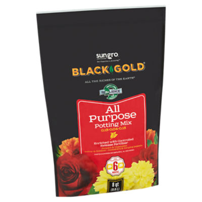 Sun Gro Horticulture Black Gold All Purpose Potting Mix, 8 qt