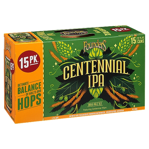 Founders Centennial IPA India Pale Ale, 12 fl oz, 15 count