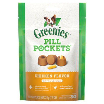 Greenies Pill Pockets Chicken Flavor Treats for Dogs, 7.9 oz