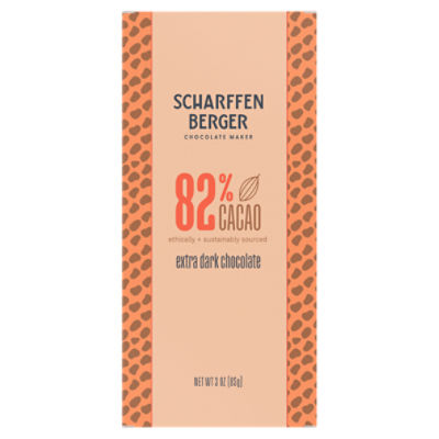 Scharffen Berger Chocolate Maker 82% Cacao Extra Dark Chocolate, 3 oz