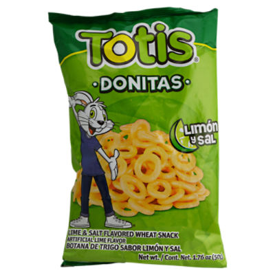 Totis Donitas Lime & Salt Flavored Wheat Snack, 1.76 oz