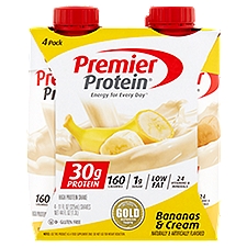 Premier Protein Bananas & Cream High Protein Shakes, 11 fl oz, 4 count