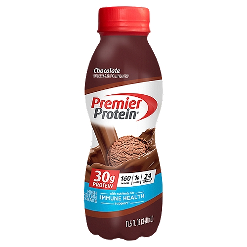 Premier Protein Chocolate High Protein Shake, 11.5 fl oz
With nutrients for Immune Health support^
ˆAntioxidants Vitamins C & E. Enjoy as Part of a Healthy Diet & Lifestyle.

American Masters of Taste - Gold - Superior Taste
Premier Protein® shakes were judged superior in a national triple-blind taste test conducted by an American Masters of Taste Chef Panel.