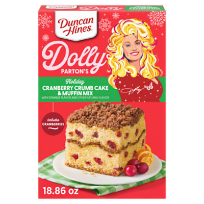 Duncan Hines Dolly Parton's Holiday Cranberry Crumb Cake & Muffin Mix, 18.86 oz