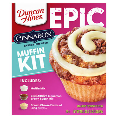 Duncan Hines Epic Cinnabon Bakery Inspired Muffin Kit, 32.42 oz