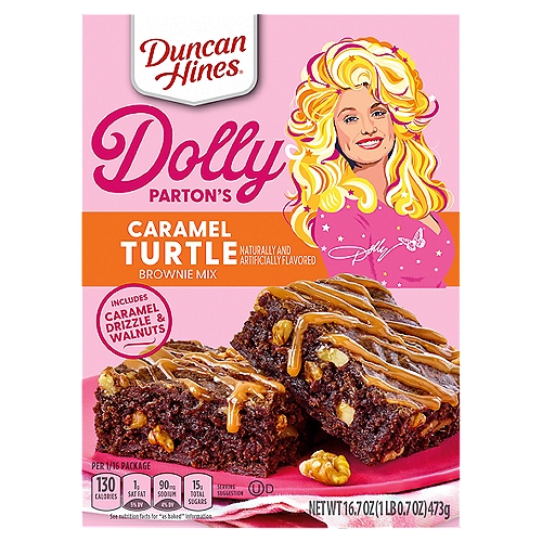 Duncan Hines Dolly Parton's Caramel Turtle Flavored Brownie Mix, 16.7 oz.