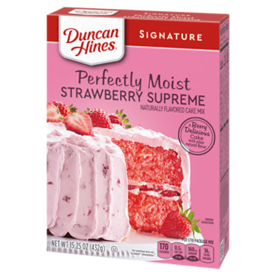 Duncan Hines Signature Perfectly Moist Strawberry Supreme Cake Mix, 15 oz