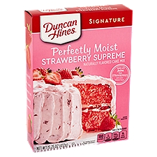 Duncan Hines Signature Cake Mix, Perfectly Moist Strawberry Supreme, 15.25 Ounce