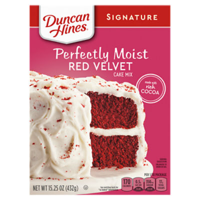 Duncan Hines Red Velvet Flavored Cake Mix, Baking Mix, 15.25 oz., 15.25 Ounce