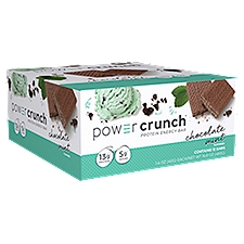 Power Crunch Chocolate Mint Protein Energy Bar, 1.4 oz, 12 count