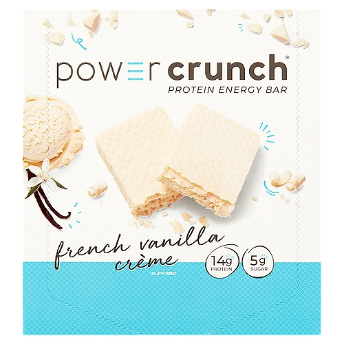 Power Crunch French Vanilla Crème Flavored Protein Energy Bar, 1.4 oz, 12 count