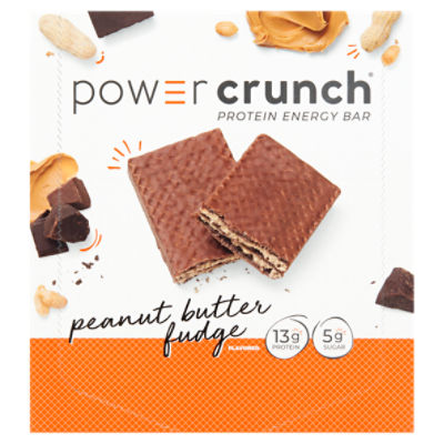 Power Crunch Peanut Butter Fudge Flavored Protein Energy Bar, 1.4 oz, 12 count