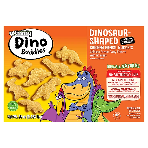 Yummy Dino Buddies Dinosaur-Shaped The Original Chicken Breast Nuggets, 35 oz