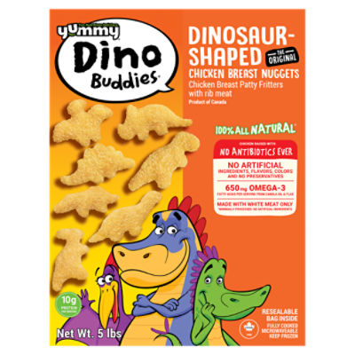 Yummy Dino Buddies The Original Dinosaur-Shaped Chicken Breast Nuggets, 5 lbs
