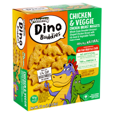 Yummy Dino Buddies Chicken & Veggie Chicken Breast Nuggets, 21 oz
