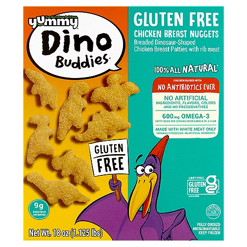 Yummy Dino Buddies Gluten Free Chicken Breast Nuggets, 18 oz