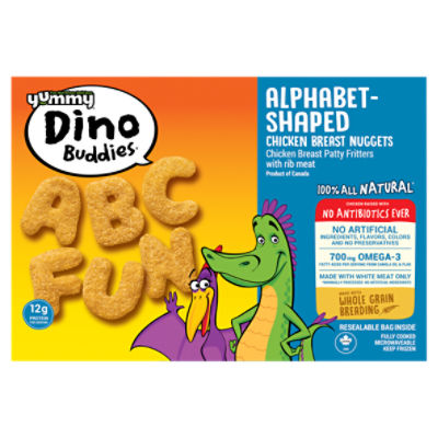 Yummy Dino Buddies Alphabet-Shaped Chicken Breast Nuggets, 35 oz