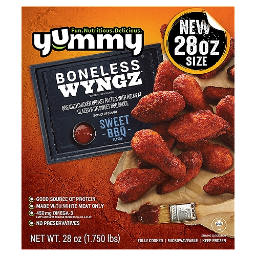 Yummy Sweet BBQ Flavor Boneless Wyngz, 28 oz