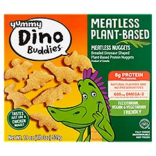 Yummy Dino Buddies Meatless Plant-Based Breaded Dinosaur-Shaped Protein Nuggets, 19 oz
