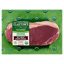 Clayton's Organic N.Y. Beef Strip Steak, 10 oz, 10 Ounce