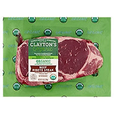 Clayton's Organic Beef Ribeye, Steak, 10 Ounce