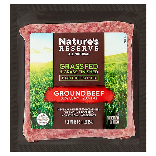 Nature's Reserve 80% Lean 20% Fat Ground Beef, 16 oz
All Natural*
*Minimally Processed