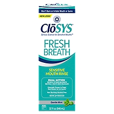 Clōsys Fresh Breath Gentle Mint Sensitive Mouth Rinse, 32 fl oz