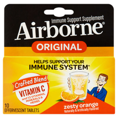 Airborne Original Zesty Orange Immune Support Supplement, 10 count
