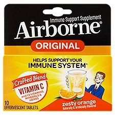 Airborne Original Zesty Orange Immune Support Supplement, 10 count, 10 Each