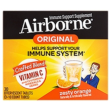 Airborne Original Zesty Orange, Immune Support Supplement, 30 Each