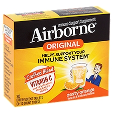Airborne Original Zesty Orange, Immune Support Supplement, 30 Each