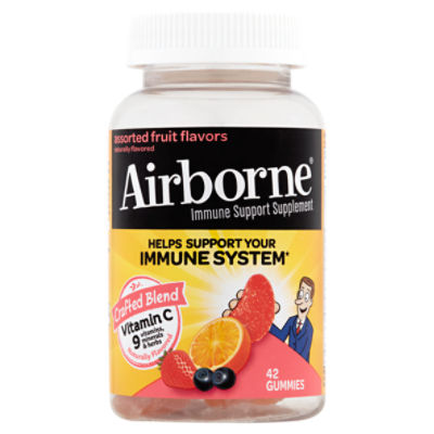 Airborne Assorted Fruit Flavors Immune Support Supplement, 42 count, 42 Each