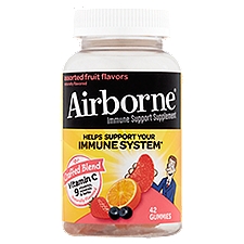 Airborne Assorted Fruit Flavors Immune Support Supplement, 42 count, 42 Each