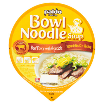 Paldo Beef Flavor with Vegetable Bowl Noodle Soup, 3.03 oz