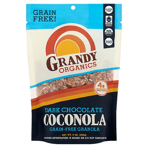 Grandy Organics Coconola Dark Chocolate Grain-Free Granola, 9 oz