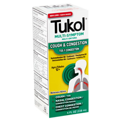 Tukol Multi-Symptom Cough & Congestion Liquid, Ages 12+, 4 fl oz