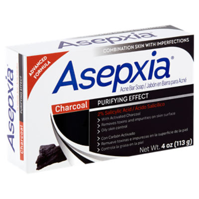 Asepxia Charcoal Purifying Effect Acne Bar Soap, 4 oz