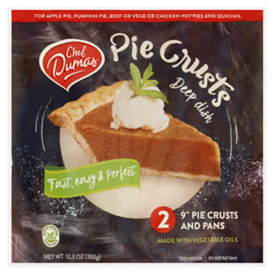 Chef Dumas 9'' Pie Crusts and Pans, 2count, 12.3 oz