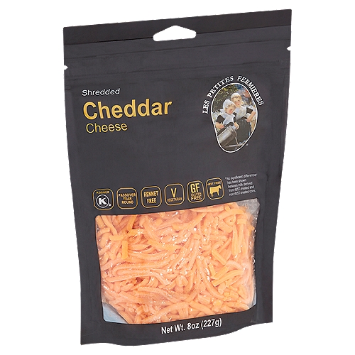 Les Petites Fermieres Shredded Cheddar Cheese, 8 oz