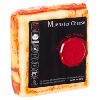 Natural & Kosher Muenster Cheese, 8 oz