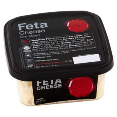 Natural & Kosher Crumbled Feta Cheese, 4 oz