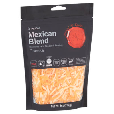 Natural & Kosher Mexican Blend Cheddar Cheese, 8 oz