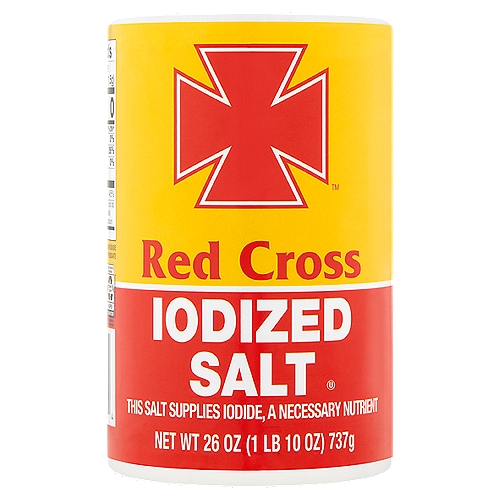 Red Cross Iodized Salt, 26 oz