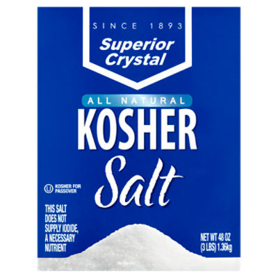 Superior Crystal All Natural Kosher Salt, 48 oz