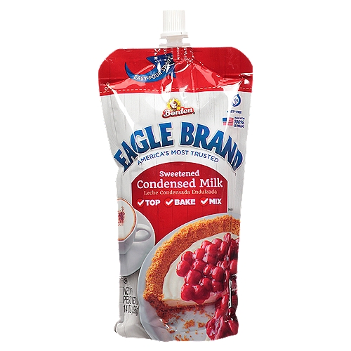 Eagle Brand Sweetened Condensed Milk, 14 oz
rBST* Free
*No Significant Difference Has Been Shown Between Milk from rBST Treated Cows and Non-rBST Treated Cows.