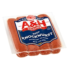 A&H Kosher Beef Knockwurst, 14 oz
