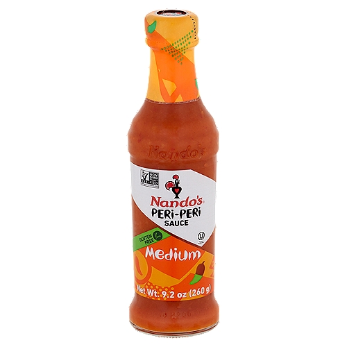 Nando's Medium Peri-Peri Sauce, 9.2 oz
Our Per-Peri sauce is made with African Bird's Eye Chili and a blend of ingredients - sun-ripened lemons, onions, garlic and spices. This one is packed full of flavor and only and only medium in heat. Per-Peri is the heart & soul of Nando's and the secret ingredient behind our restaurants worldwide.