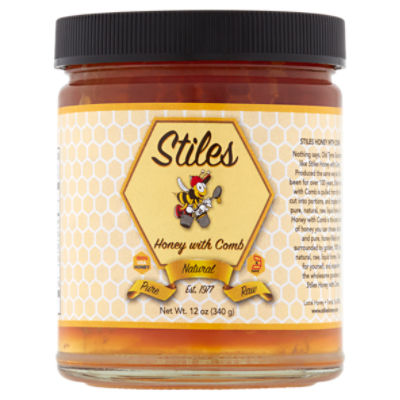 Stiles Honey with Comb, 12 oz