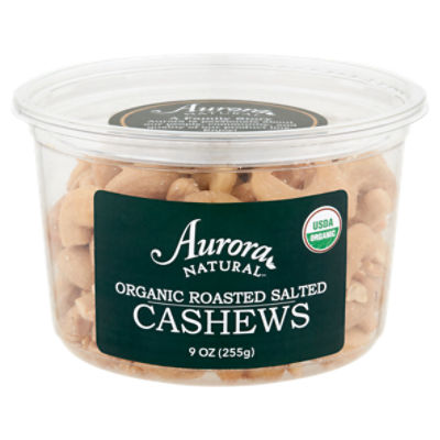 Aurora Natural Organic Roasted Salted Cashews, 9 oz