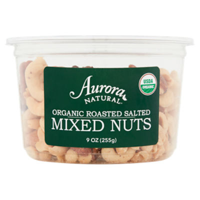 Aurora Natural Organic Roasted Salted Mixed Nuts, 9 oz